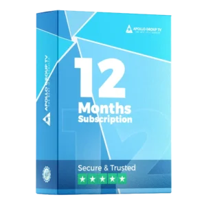 Apollo Group TV 12 Months Subscription box – best IPTV subscription with Apollo Group TV App for HD/4K streaming and premium streaming experience.