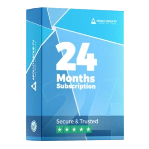 Apollo Group TV 24 Months Subscription box – best IPTV subscription with Apollo Group TV App for HD/4K streaming and premium streaming experience.