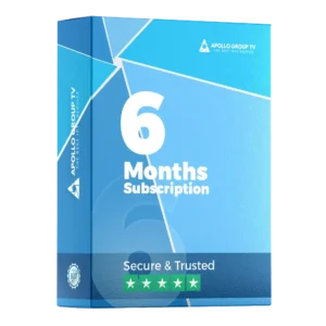 Apollo Group TV 6 Months Subscription box – best IPTV subscription with Apollo Group TV App for HD/4K streaming and premium streaming experience.