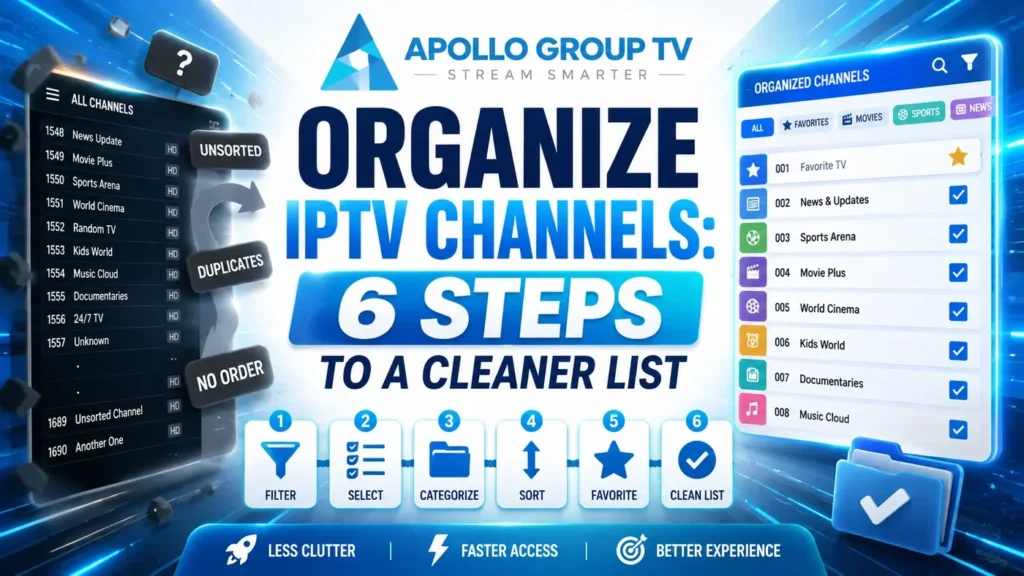 Organize IPTV channels in 6 steps for a cleaner and easier-to-navigate list