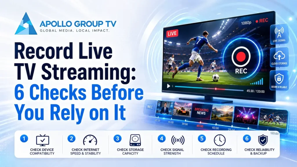 Record live TV streaming – 6 checks before you rely on recording live television