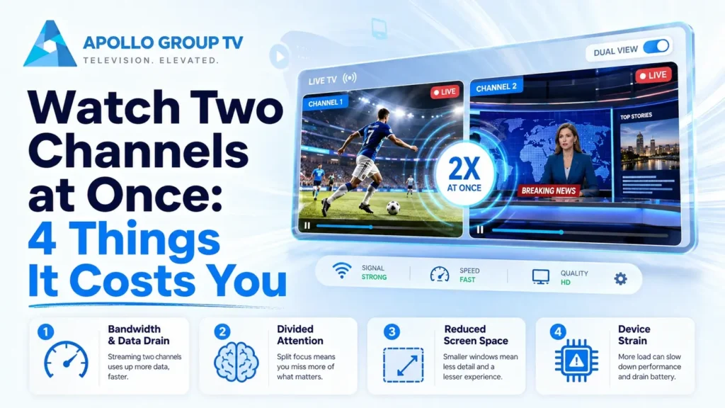 Watch two channels at once – 4 things it costs you with Apollo Group TV